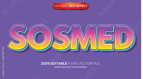 3D text effect sosmed theme