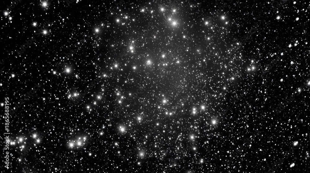 Obraz premium A cluster of bright celestial bodies shining against a dark, expansive cosmic void