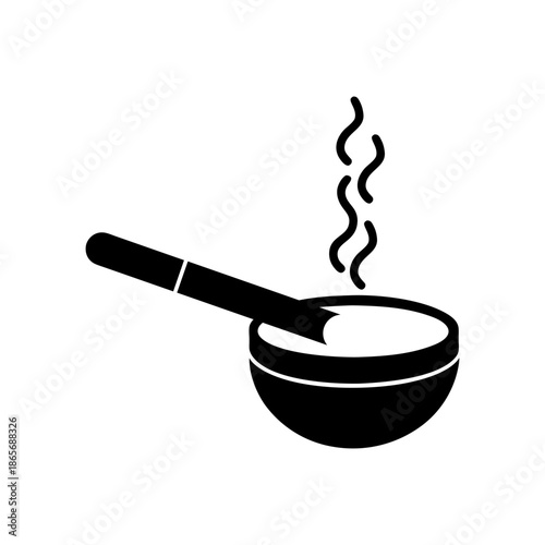 Ashtray and Cigarette Smoke Vector Icon on White Background.