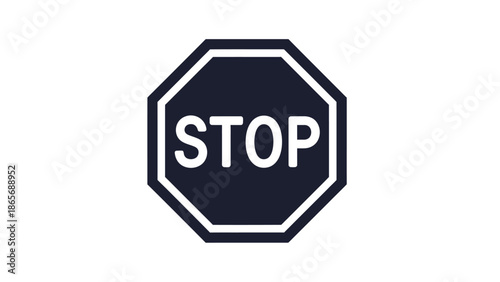 stop sign isolated on black