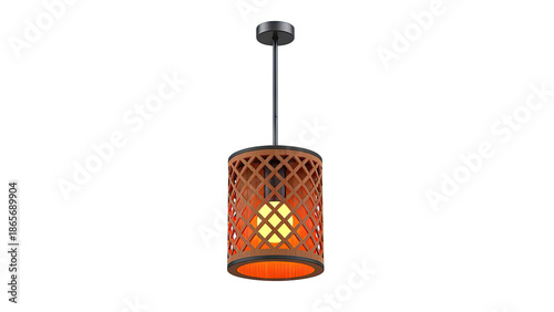 Modern Wood Lattice Pendant Light