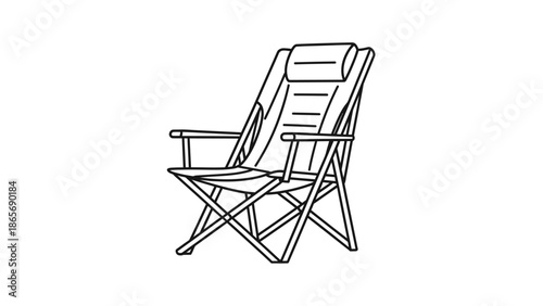 A single wooden folding deck chair.