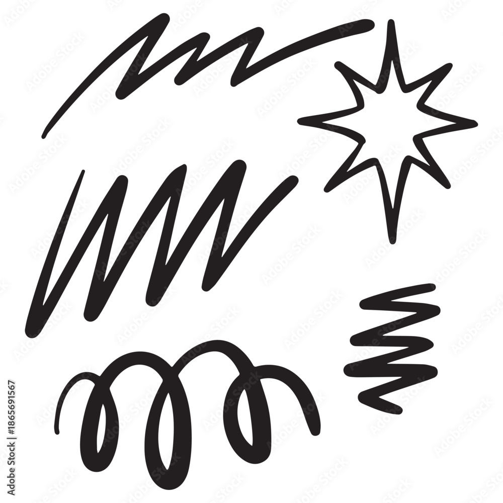 Obraz premium New Year Celebration Line Art Illustration Set