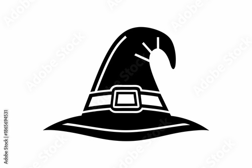 halloween witch hat silhouette illustration for spooky and holiday design