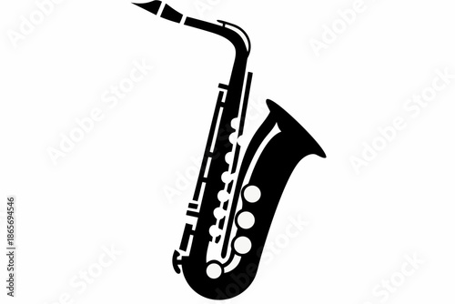 jazz saxophone silhouette illustration for music and concert design