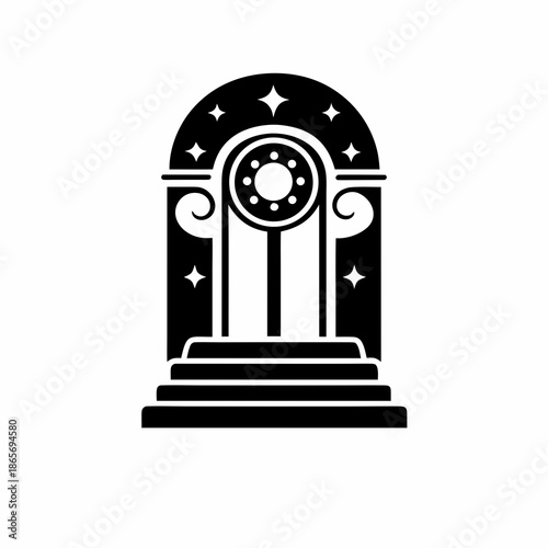 magic portal icon silhouette mystical fantasy gateway