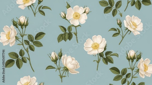 white wild roses isolated on a changeable background
