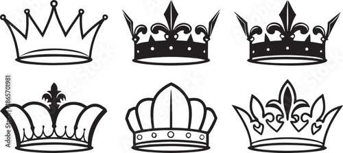set of crowns vector