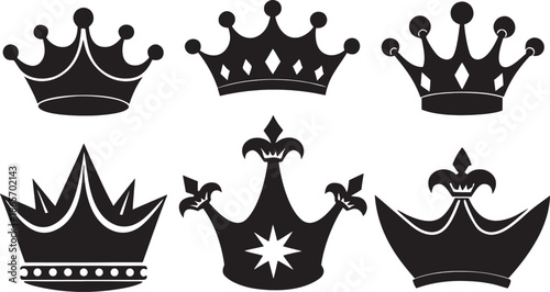set of crowns vector