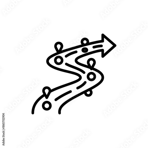 Abstract Roadway Icon Illustration Representing Navigation and Travel Concepts