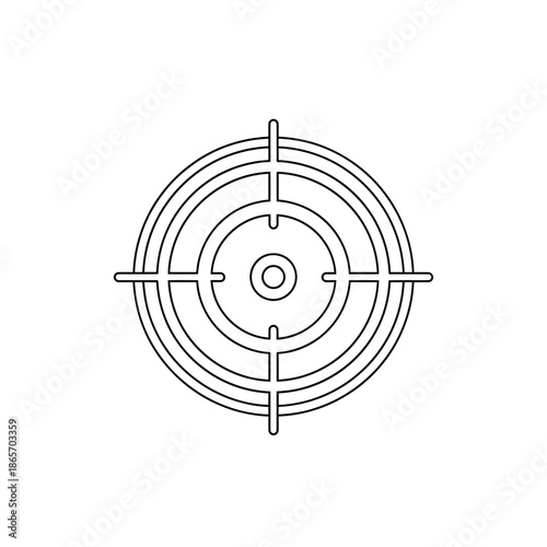 Close-Up of a Modern Crosshair Targeting Sight for Shooting or Gaming