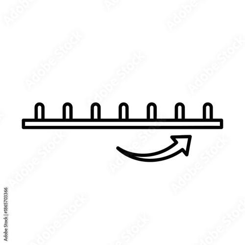 Close-up of a Modern Electrical Conductor with Multiple Connectors and Arrow Indicating Direction