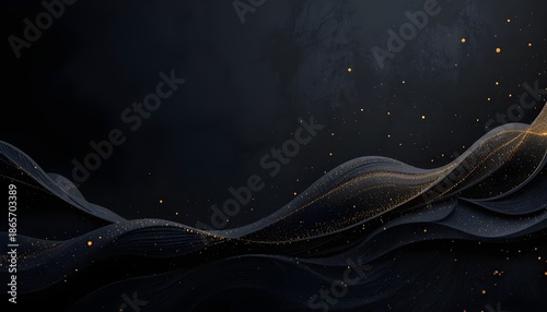 Modern luxury vector background with overlapping layers, dark shadows, abstract lines, waves, glitters, and dots