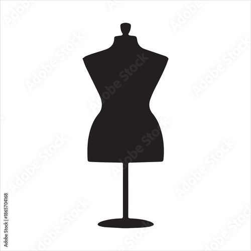 Black Silhouette of a Dress Form on a Stand fashion