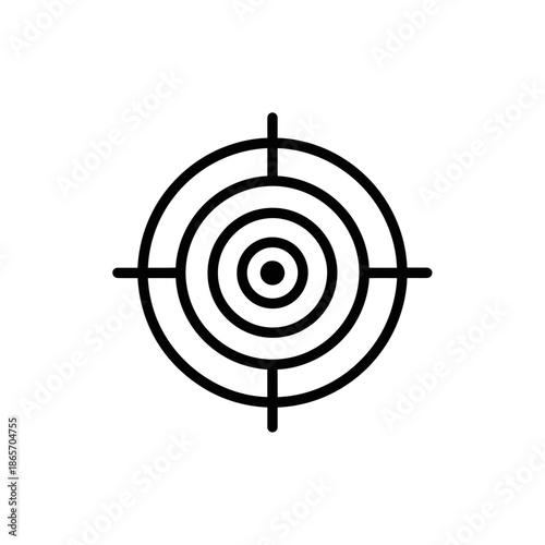 Minimalist Black and White Crosshair Target for Precision Shooting or Archery