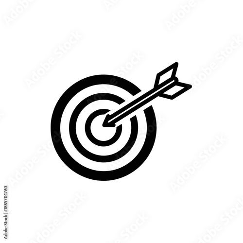 Minimalist Black and White Target with Arrow for Precision and Focus