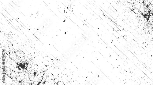 Black ink splatters and scratches on white textured background grunge abstract