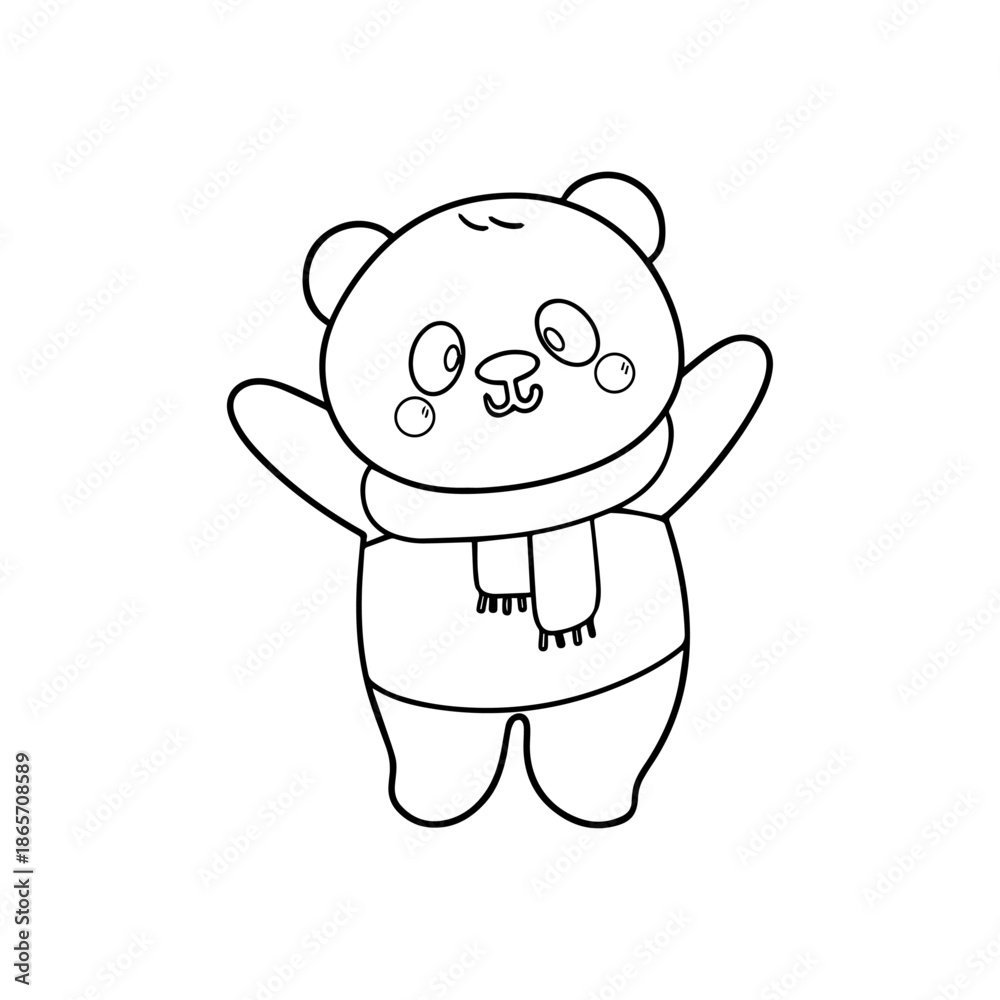 Obraz premium Adorable Kawaii Farm Animal Line Art Collection