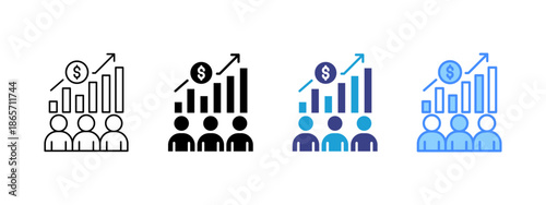 Sales Agent   icon set multiple style collection