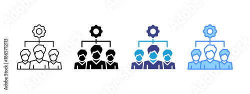 Organization Structure icon set multiple style collection