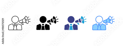 Salesman icon set multiple style collection