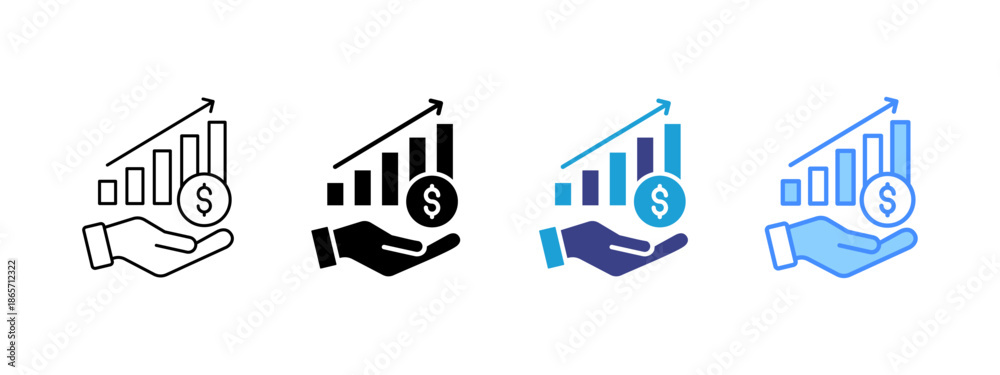 Fototapeta premium Sales icon set multiple style collection