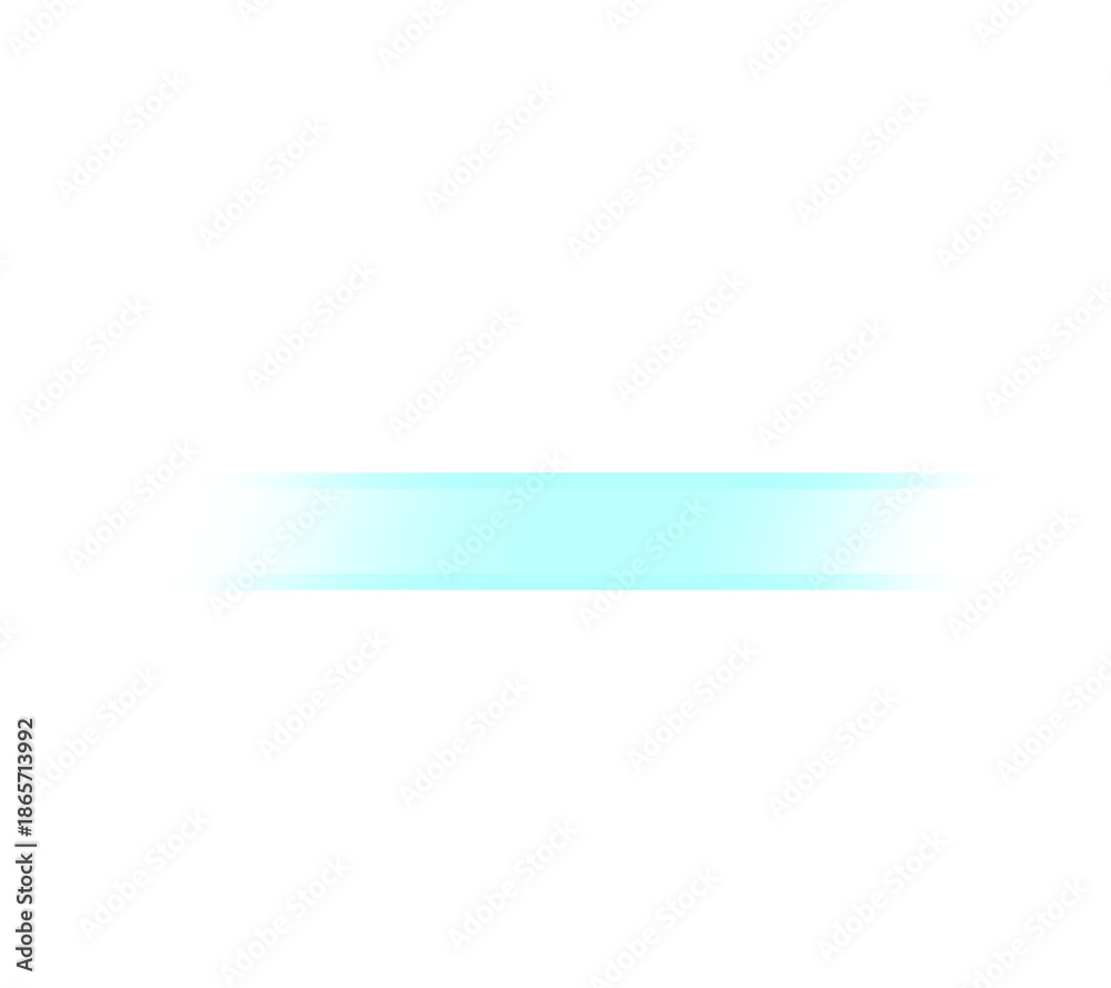 Obraz premium Cyan horizontal gradient bar on transparent background