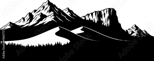 Mountain And Hill Peak Rock Or Cliff And Desert Dune For Landscape And Nature Travel Backdrop