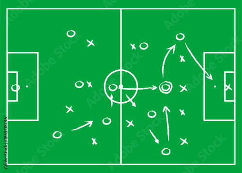 Football Game Plan Tactics Strategy Stock Illustration