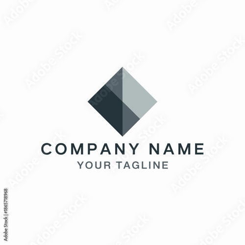 Free Download Minimalist geometric with gray diamond and black company name - GFXLoad