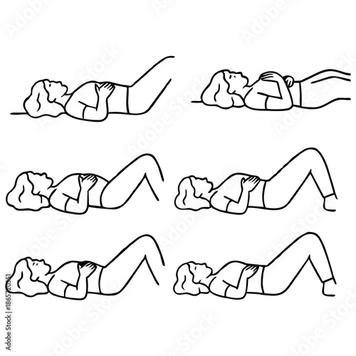 Deep Belly Breathing Exercise Diagram – Step by Step Relaxation and Mindfulness Illustration