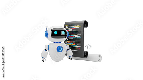 Robot with Code Scroll