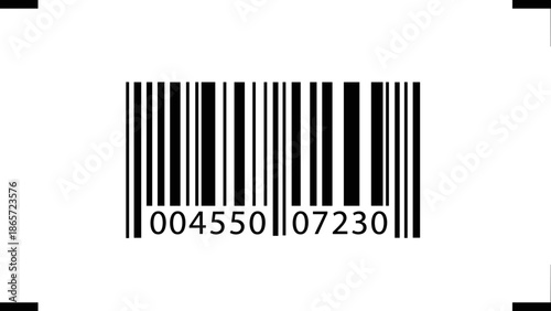 Barcode with Numbers on White Background.