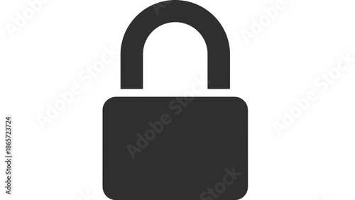 Black Open Padlock Icon Security Symbol.