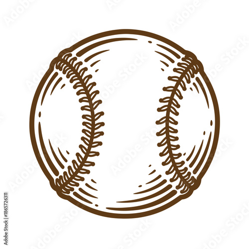 Vintage Brown baseball with stitching isolated on white background