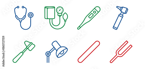 Medical instruments illustration healthcare equipment graphic elements