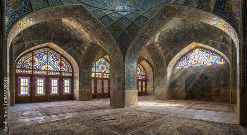 Interior view of traditional Iranian architecture building
