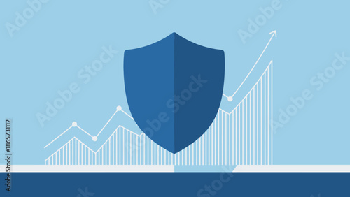 Blue Shield Protection Security Icon Graphic.