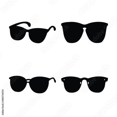 Classic sunglasses silhouettes set for fashion accessory vector Vector