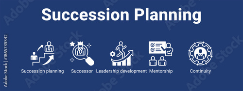 Succession Planning web banner icon vector illustration concept for business with icon of Succession planning, Successor, Leadership development.
