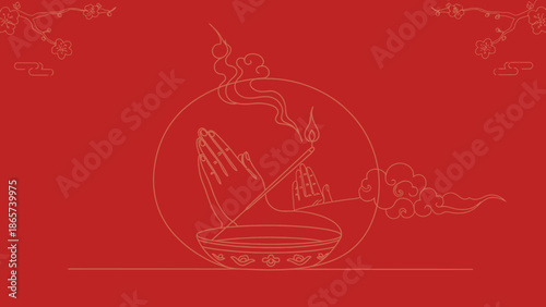 Chinese New Year, burning incense