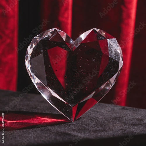 Romantic red heart symbol on black and red backgrounds for Valentine love celebration