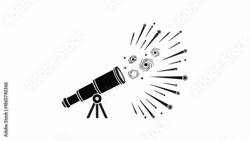 Telescope reveals a vibrant burst of galaxies and cosmic energy, symbolizing discovery and exploration.