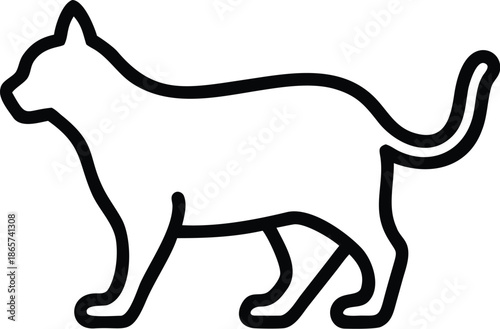 Majestic Wild Deer Silhouette with Antlers Standing Profile View Isolated on White Background for Nature Wildlife and Forest Hunting Themed Design