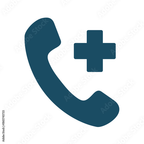 Ambulance call, add a number icon svg cut file. Isolated vector illustration.