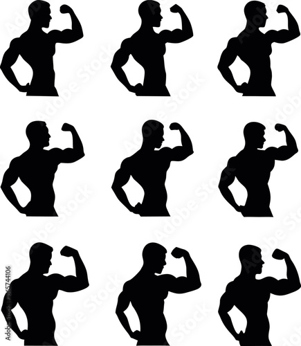Vector illustration of a muscular physique likely a bodybuilder design