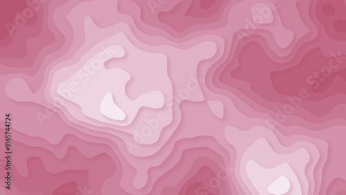 Abstract pink topographic map with swirling patterns and gradient shades	
