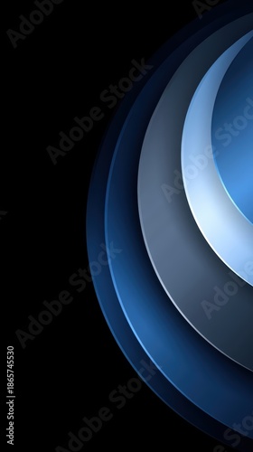 Geometric circular pattern in blue and black vibrant blue and black hues form captivating circular pattern on modern digital background