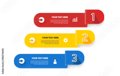 business banners number step Template concept vector illustration