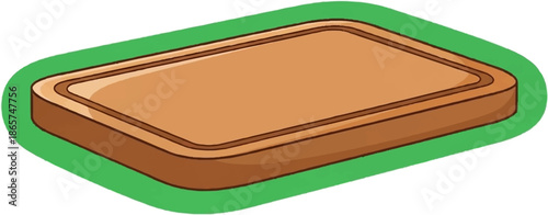 A simple, cartoonish illustration of a slice of bread on a green background